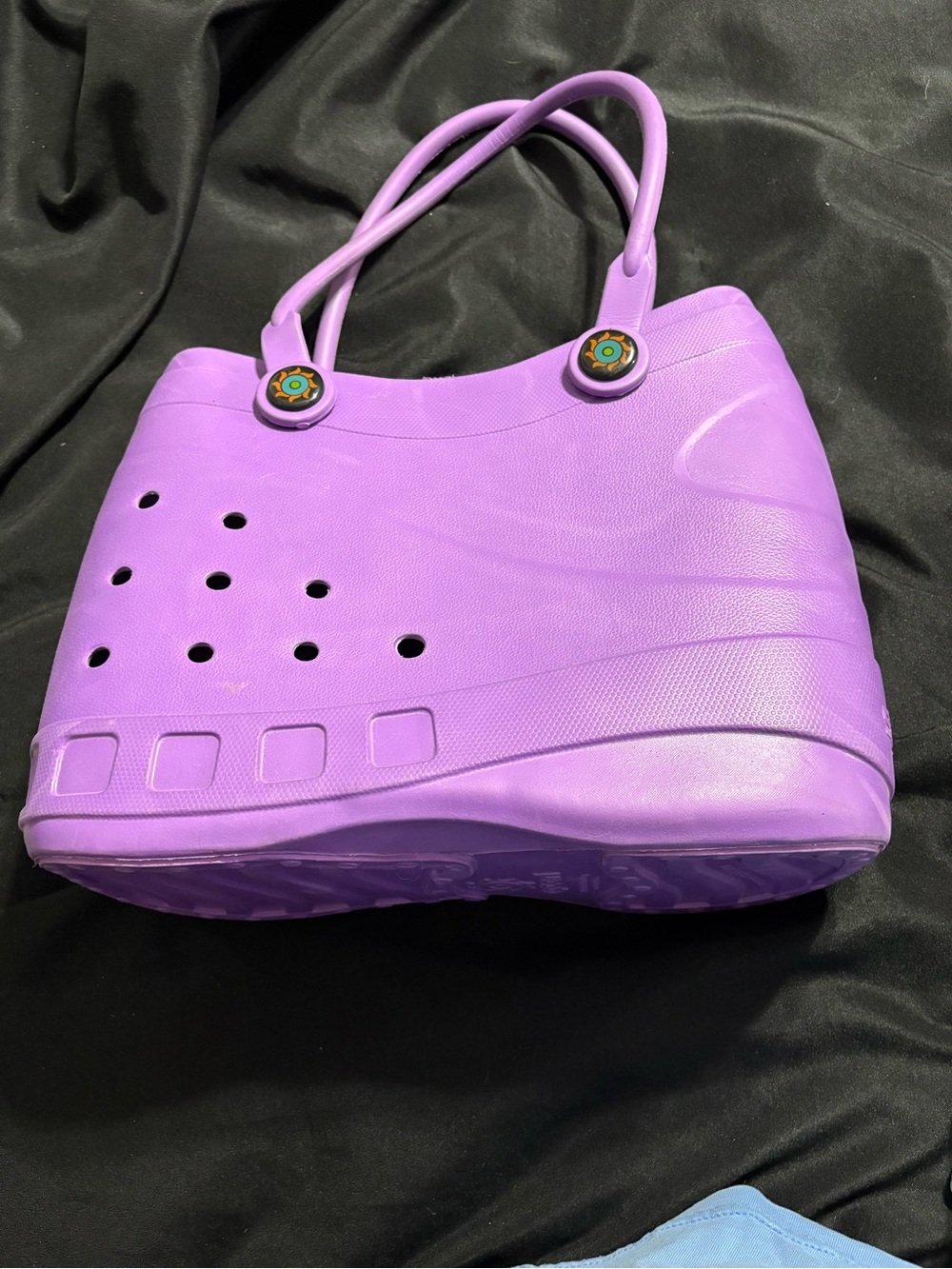 Purple Optari Sol tote bag croc-style textured exterior